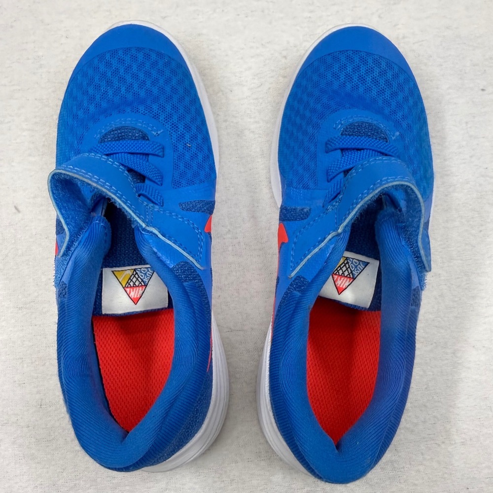 Nike Kids Revolution 12.5C Kids Sneakers Blue/Crimso Brand New Strap Unisex - Picture 5 of 9